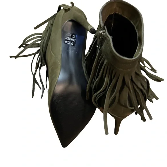 Aldo Cirede-44 Khaki Green Cirede fringe ankle boot size 10 - Picture 5 of 5